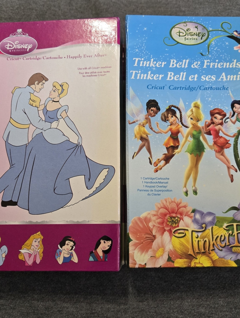 Lot Of 2 Cricut Cartridges Disney Princesses and Tinker Bell & Friends